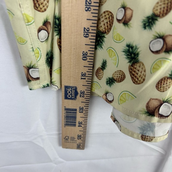 Dixxon Fist Mens XL Pina Colada Coconut‎ Pineapple Lime Hawaiian Button Shirt - Picture 8 of 11